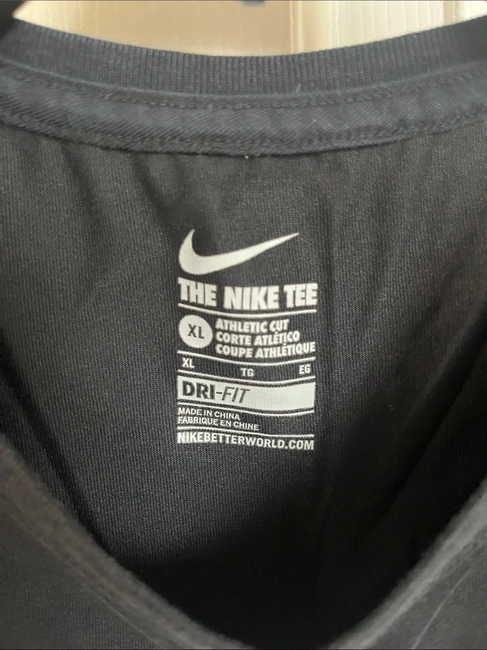 Nike Black Short-Sleeve Tee with Patterned White Logo